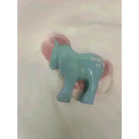 Vintage My Little Pony G1 Bow Tie Hasbro 1983 MLP Blue w/ Pink Hair & Bows - Picture 4 of 4